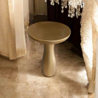 Modern mantar desenli ahşap sehpa seti