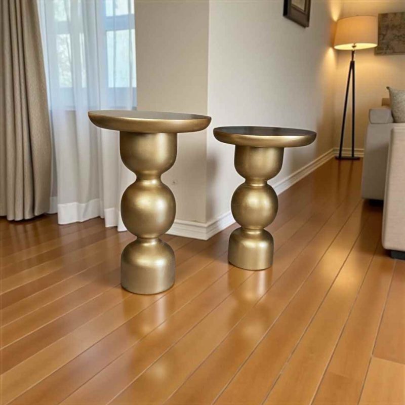 Zigon sehpa seti – doğal ahşap mantar tasarımı