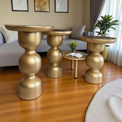 Mantar desenli orta sehpa – zigon sehpa uyumuyla