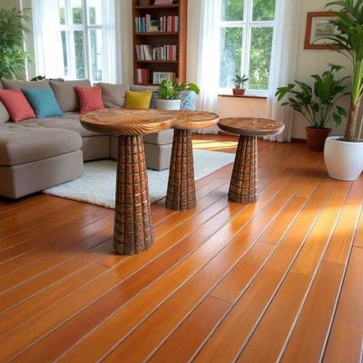 Doğal ahşaptan üretilmiş çok amaçlı mantar sehpa; zigon veya orta sehpa olarak kullanılabilir.