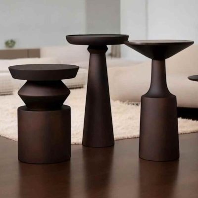 El yapımı rustik mantar sehpa ve çok amaçlı zigon sehpa