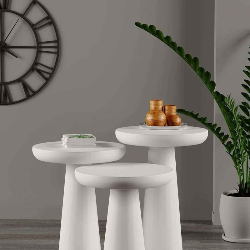 Mantar sehpa ve ahşap orta sehpa takımı