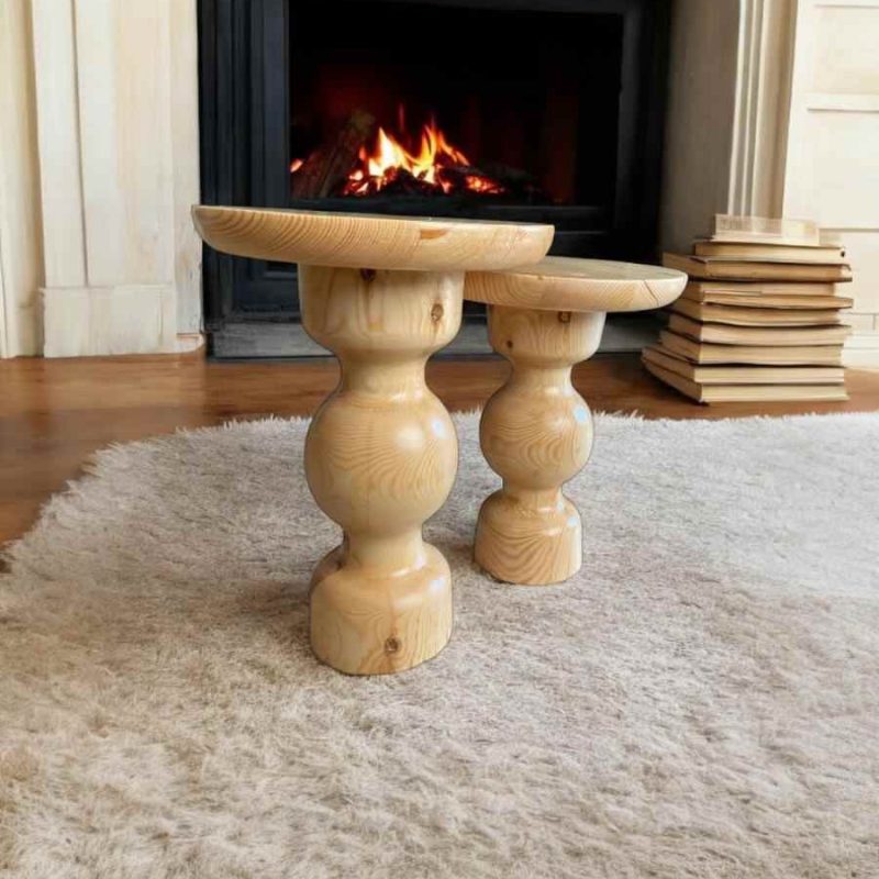 Rustik mantar sehpa ve zigon sehpa kombinleri