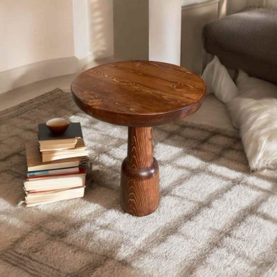 Rustik mantar sehpa yuvarlak tasarım