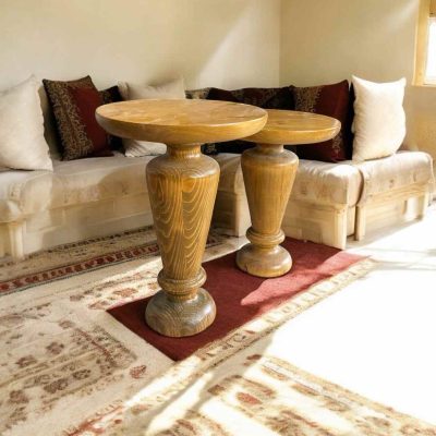 Yuvarlak zigon sehpa seti