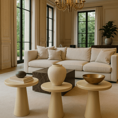 Küçük alanlar için ahşap mantar sehpa