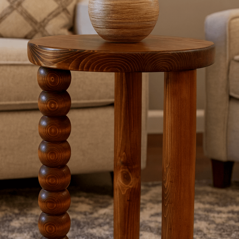 Masif ahşap mantar sehpa tasarımı