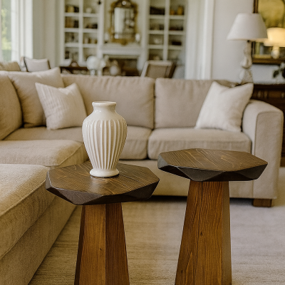 Küçük boy ahşap mantar sehpa