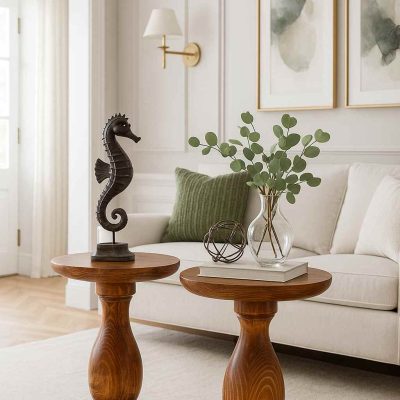 Naturel tasarım mantar sehpa üçlü set