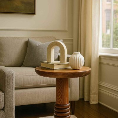 Modern naturel ahşap sehpa