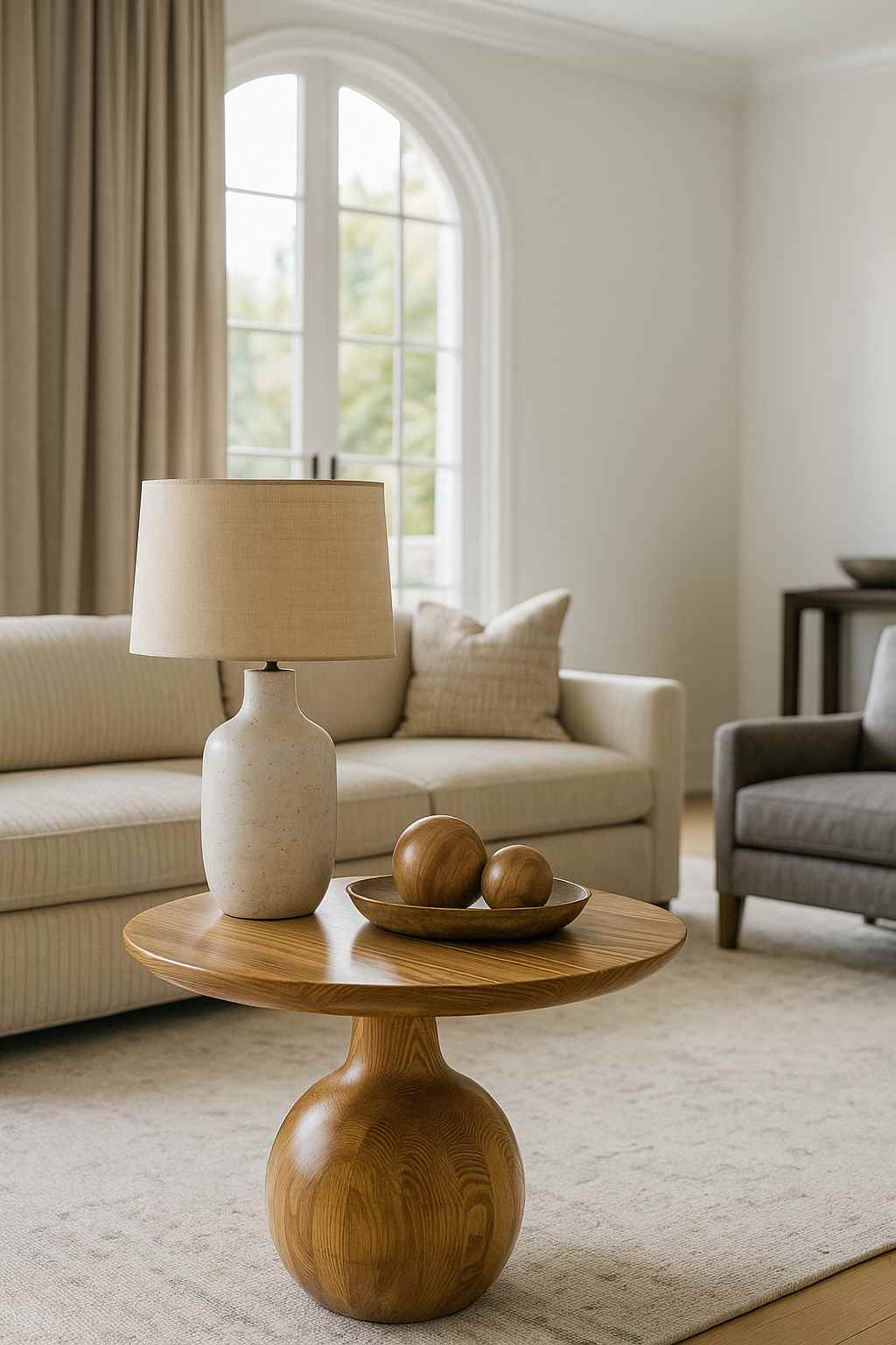 Ahşap orta sehpa seti modern çizgi