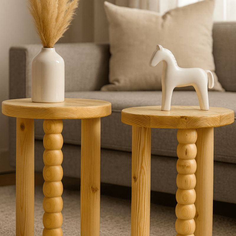 Ahşap Zigon Sehpa – Pratik Üçlü Set