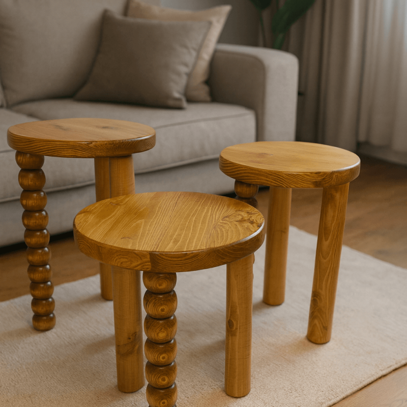 Modern Ahşap Zigon Sehpa – Çok Kullanışlı