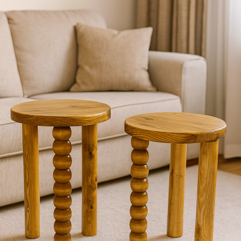 Ahşap Zigon Sehpa – Çok Yönlü Set