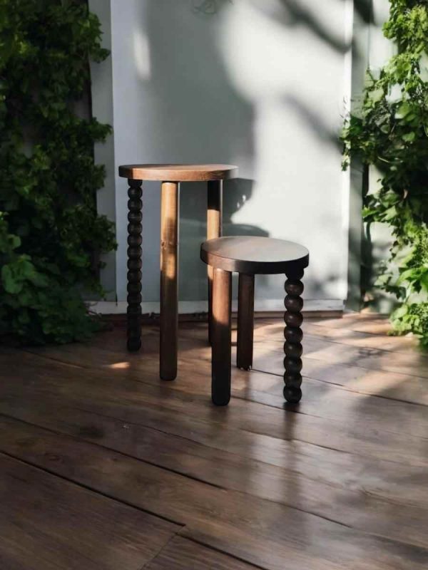 Zarif mantar sehpa ve çok amaçlı ahşap zigon sehpa